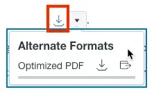 Symbol for downloading Alternate Formats, Pdf